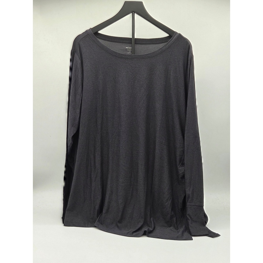 Old Navy Active Cloudmotion Women's 3X Black Long Sleeve Top NWT 101-809